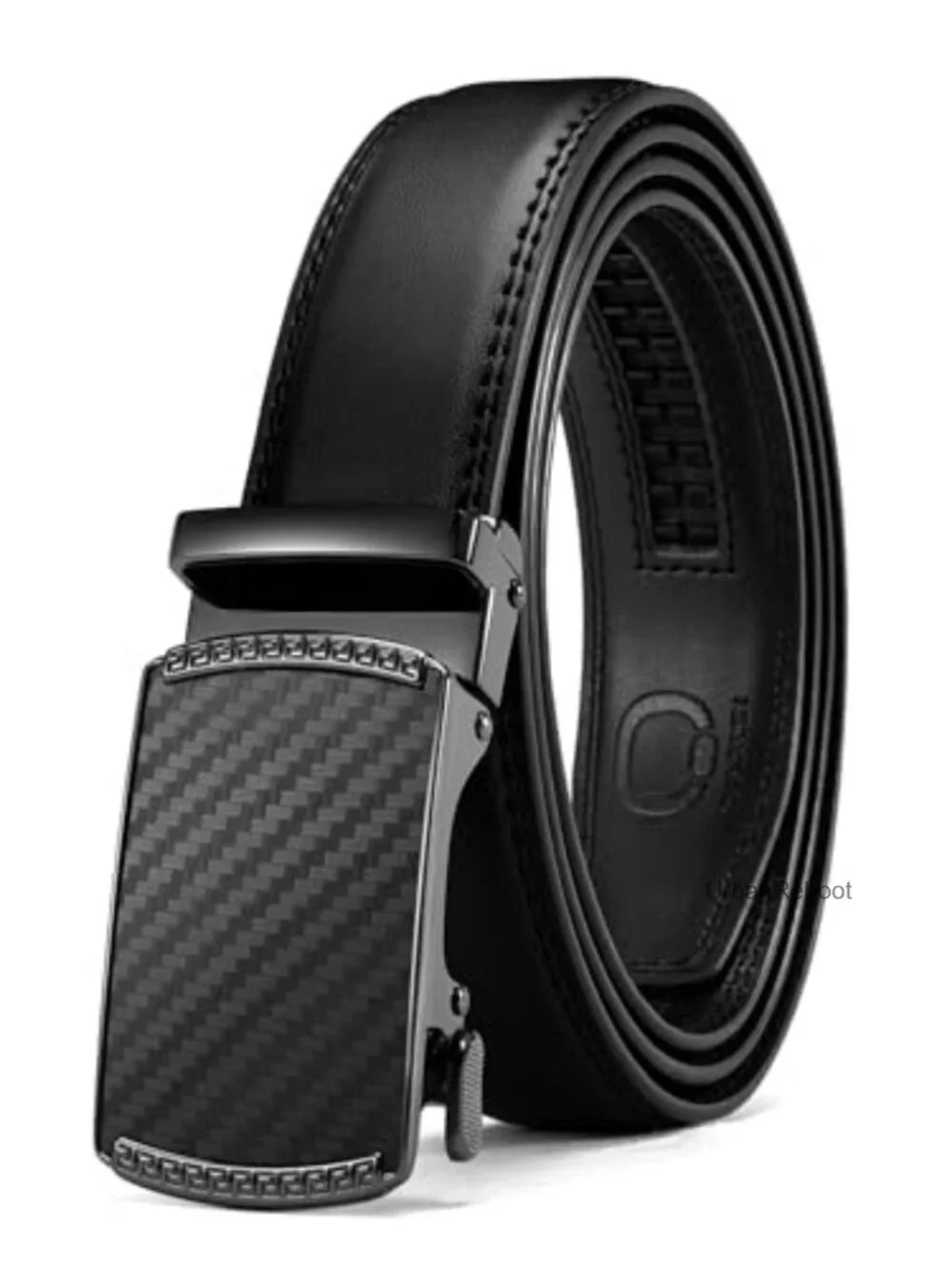 Genuine Leather Ratchet Belt for Men, Adjustable Dress Belt